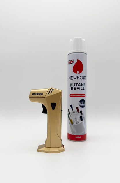 Newport Metal Butane Torch - Gold